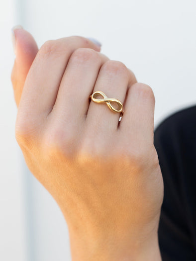 Infinity Ring in 14K Gold - Dainty Promise Ring - G&D Unique Designs